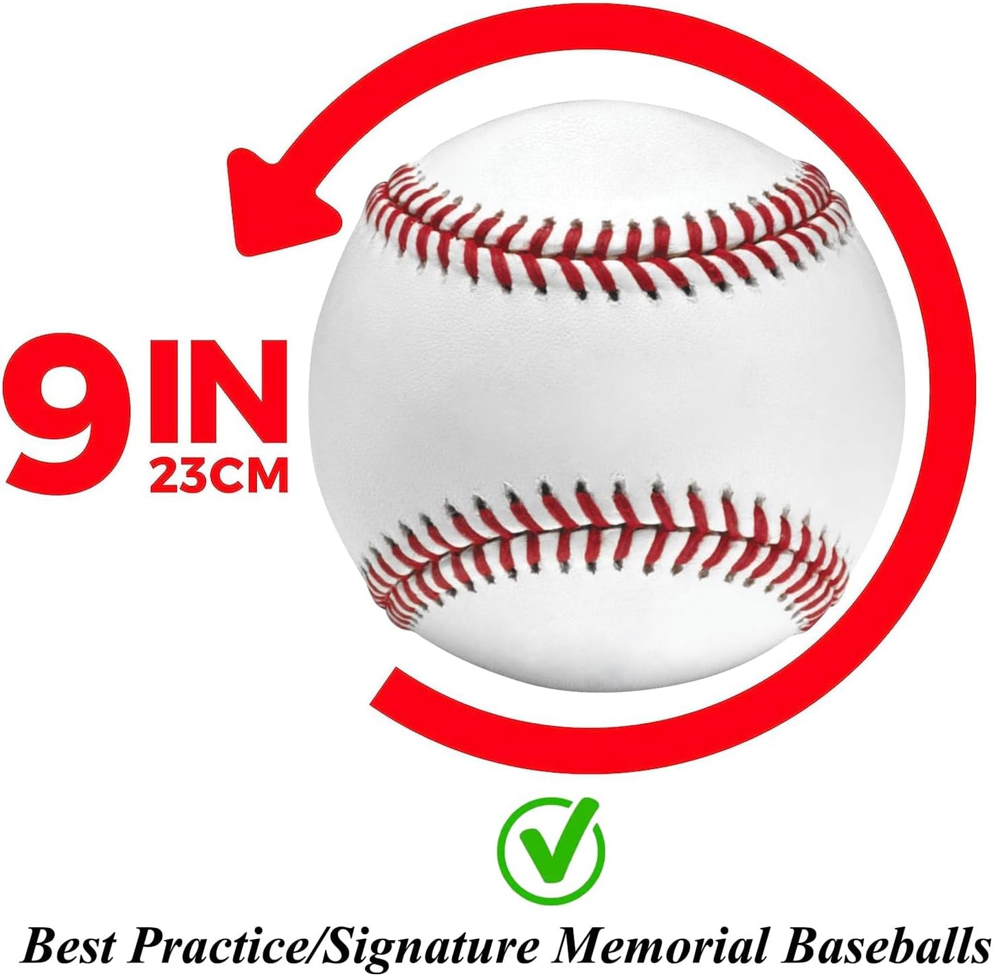 ® Baseball Ball,Official Size Baseballs,Composite High Performance Leather 9" Baseball Great for Youth and Adult Recreational Use Practice