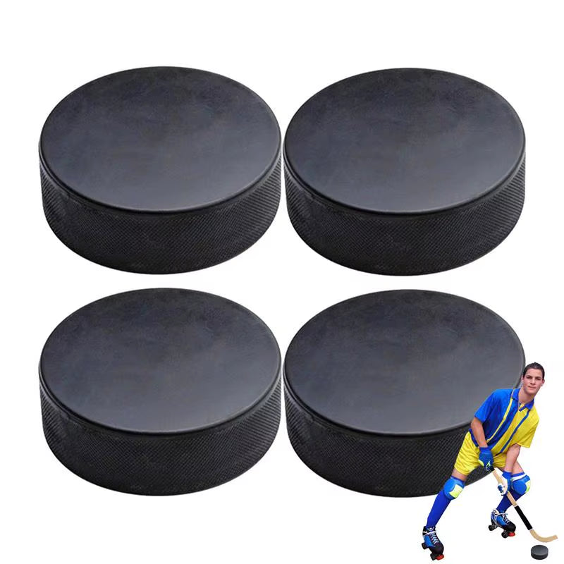 4 Pieces Standard Size Hockey Pucks Smooth Hockey Training Game Pucks Ice Hockey Supplies