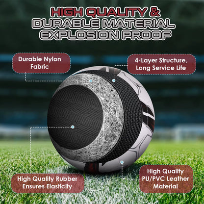 League Match Soccer Ball with Machine Stitched Panels Soft PVC Cover for Smooth Handling Football