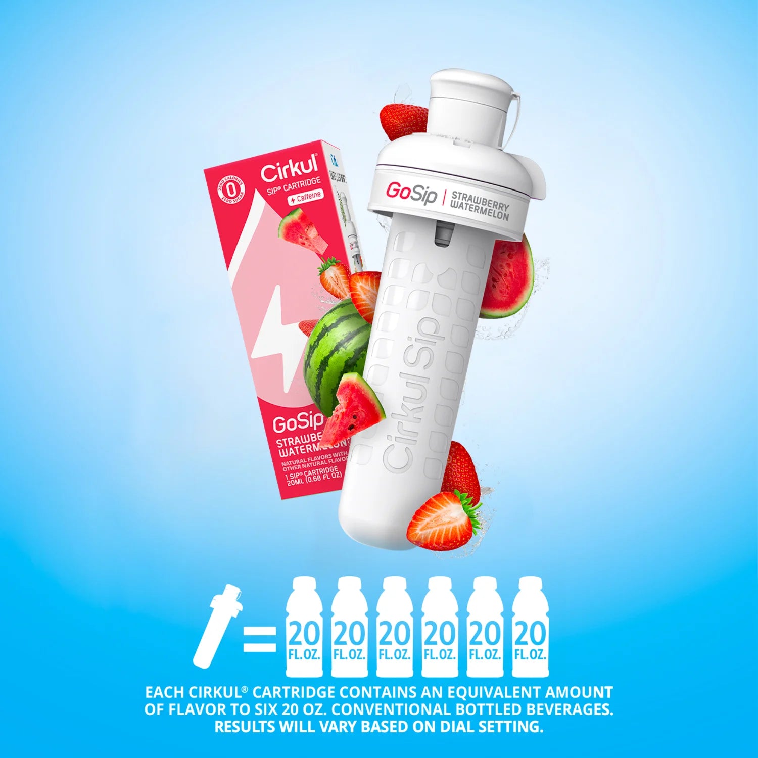 Gosip Strawberry Watermelon Flavor Cartridge, Drink Mix, 1-Pack