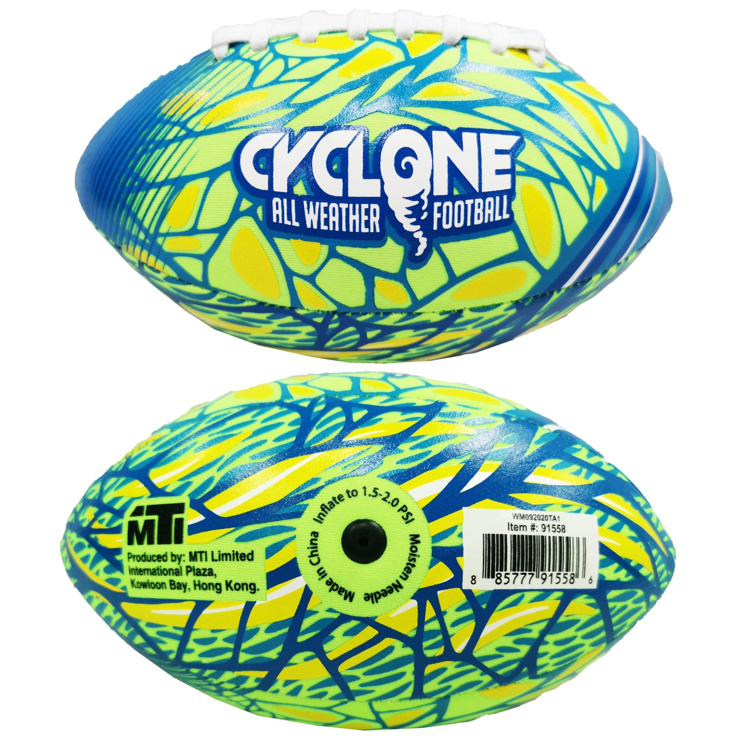 Waterproof Mini 6" Neoprene Football, Rubber Pool Toy, Assorted Colors, Unisex