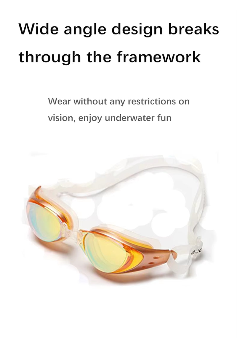 Electroplated Swimming Goggles anti Fog Adult Swimming Goggles Waterproof Silicone Swimming Goggles Set Adjustable