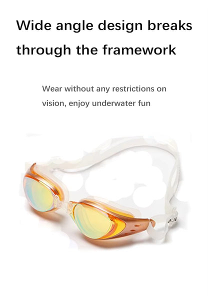 Electroplated Swimming Goggles anti Fog Adult Swimming Goggles Waterproof Silicone Swimming Goggles Set Adjustable