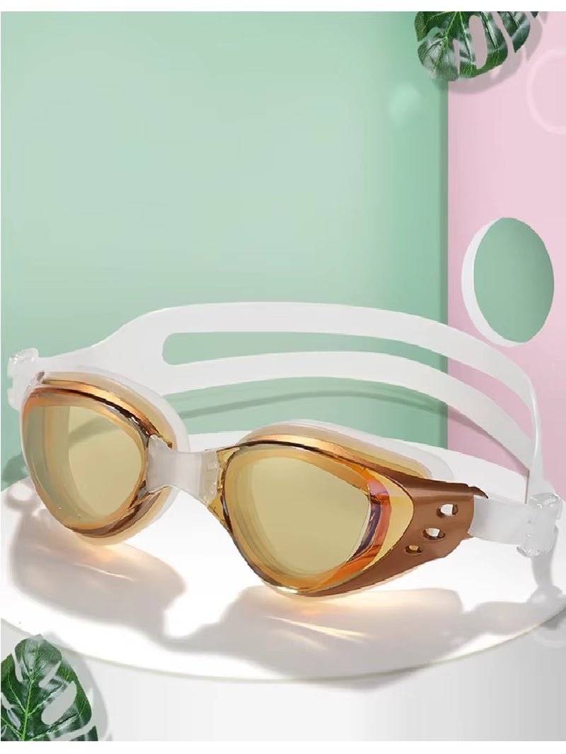 Electroplated Swimming Goggles anti Fog Adult Swimming Goggles Waterproof Silicone Swimming Goggles Set Adjustable