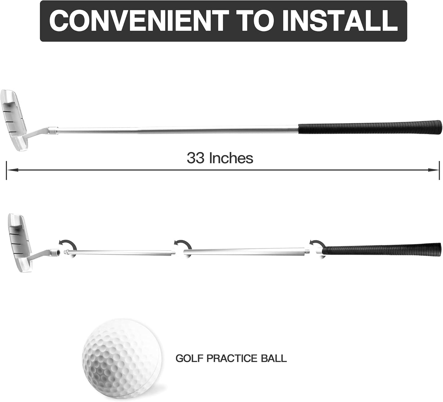 Upgraded Golf Putter, Golf Gifts for Him Her - 33" Two Ways Mini Golf Putters for Men Women Kids Right/Left Handed Golfers, Golf Clubs Set with 2 Golf Practice Balls for Any Putting Mat