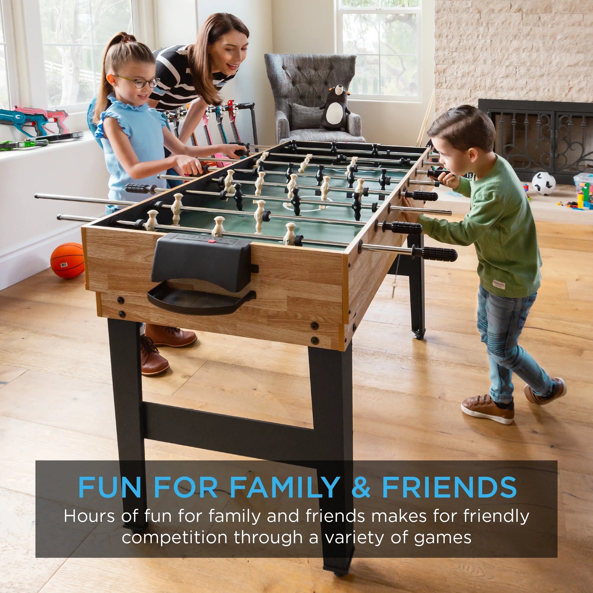 2X4Ft 10-In-1 Combo Game Table Set W/ Hockey, Foosball, Pool, Shuffleboard, Ping Pong - Natural
