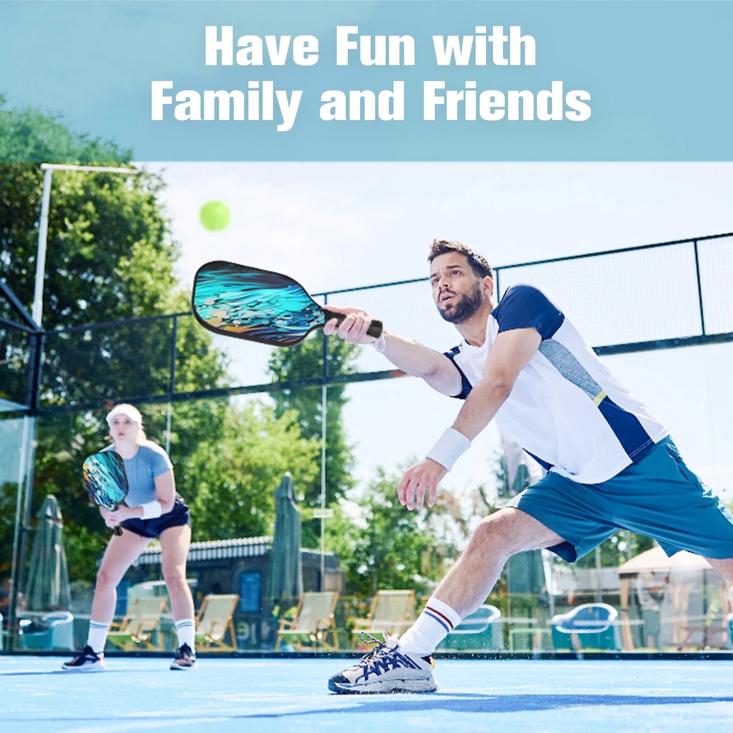 Pickleball Paddles Set of 4, with 4 Fiberglass Paddles, 4 Pickle-Ball , 4 Cooling Towel, 1 Pickleball Bag, PP Honeycomb Core Pickleball Equipment Is the Perfect Gift for Beginners & Amateurs