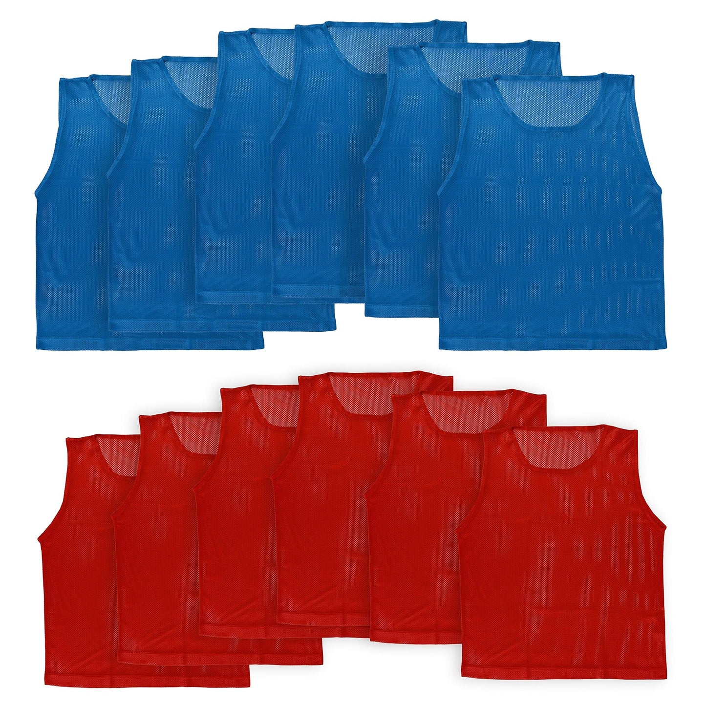 LITEMESH Pinnies Scrimmage Vests Team Practice Jersey for Teen & Adult (12 Je...