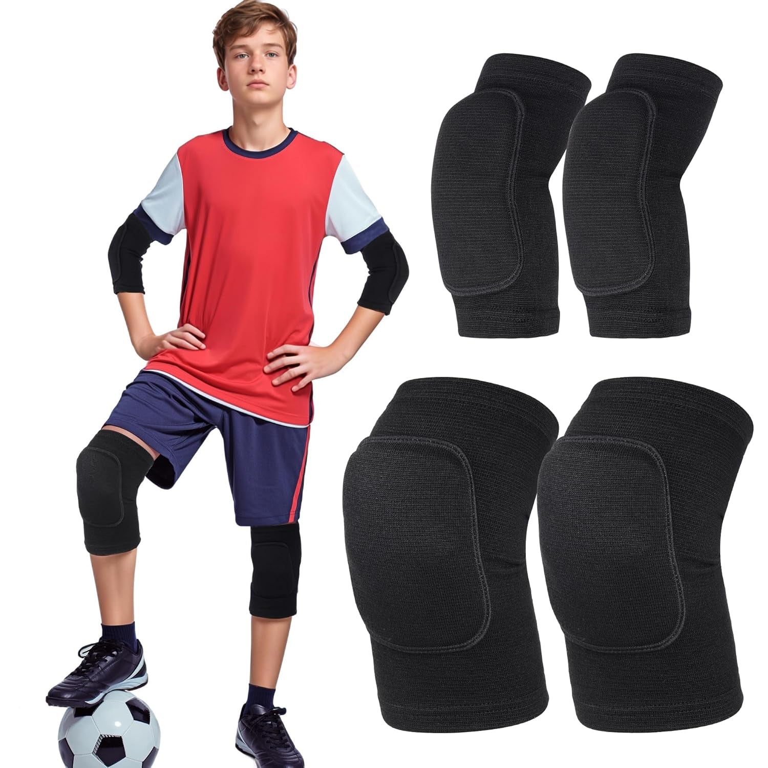 Volleyball Knee Pads and Volleyball Arm Pads Set for Kids Youth Volleyball Yoga