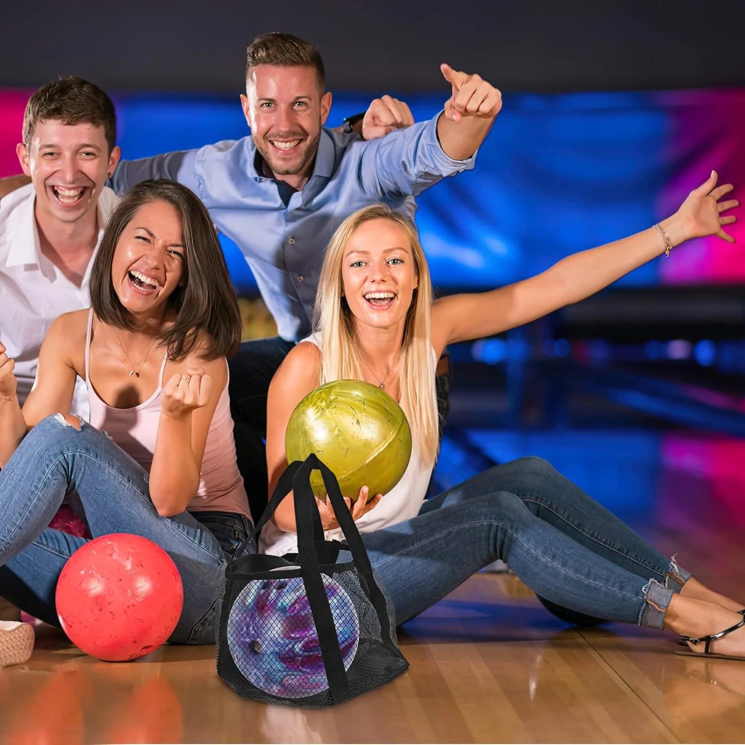 Bowling Tote Bag Outdoor Bowling Tote Outdoor Bowling Bag Large Bowling Bag Portable Bowling Ball Bag Mesh Sports Ball Bag