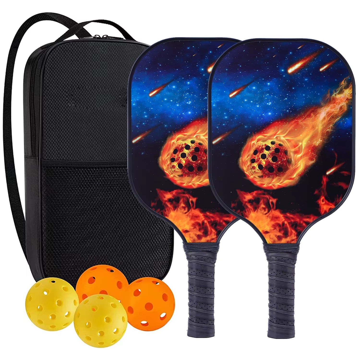 Pickleball Paddles, Fiberglass Surface Pickleball Set with Pickleball Rackets, Pickleball Paddles Set for Men Women