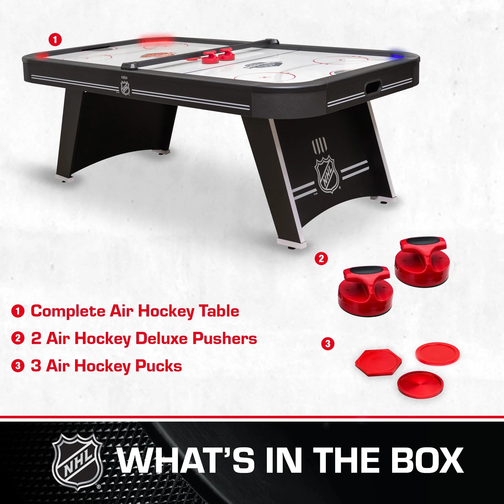 Power Play Pro 84" Indoor Air Hockey Table with Overhead Projection LED Scoring and Light-Up Power Corners