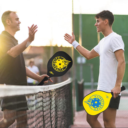 Pickleball Paddles and Ball Set - Pickleball Set 2 Wooden Paddles with 2 Balls & 1 Carry Bag, 9-Ply Basswood Pickleball Rackets, Safe Edge Guard, Wood Pickleball Paddle 2 Pack for Beginner