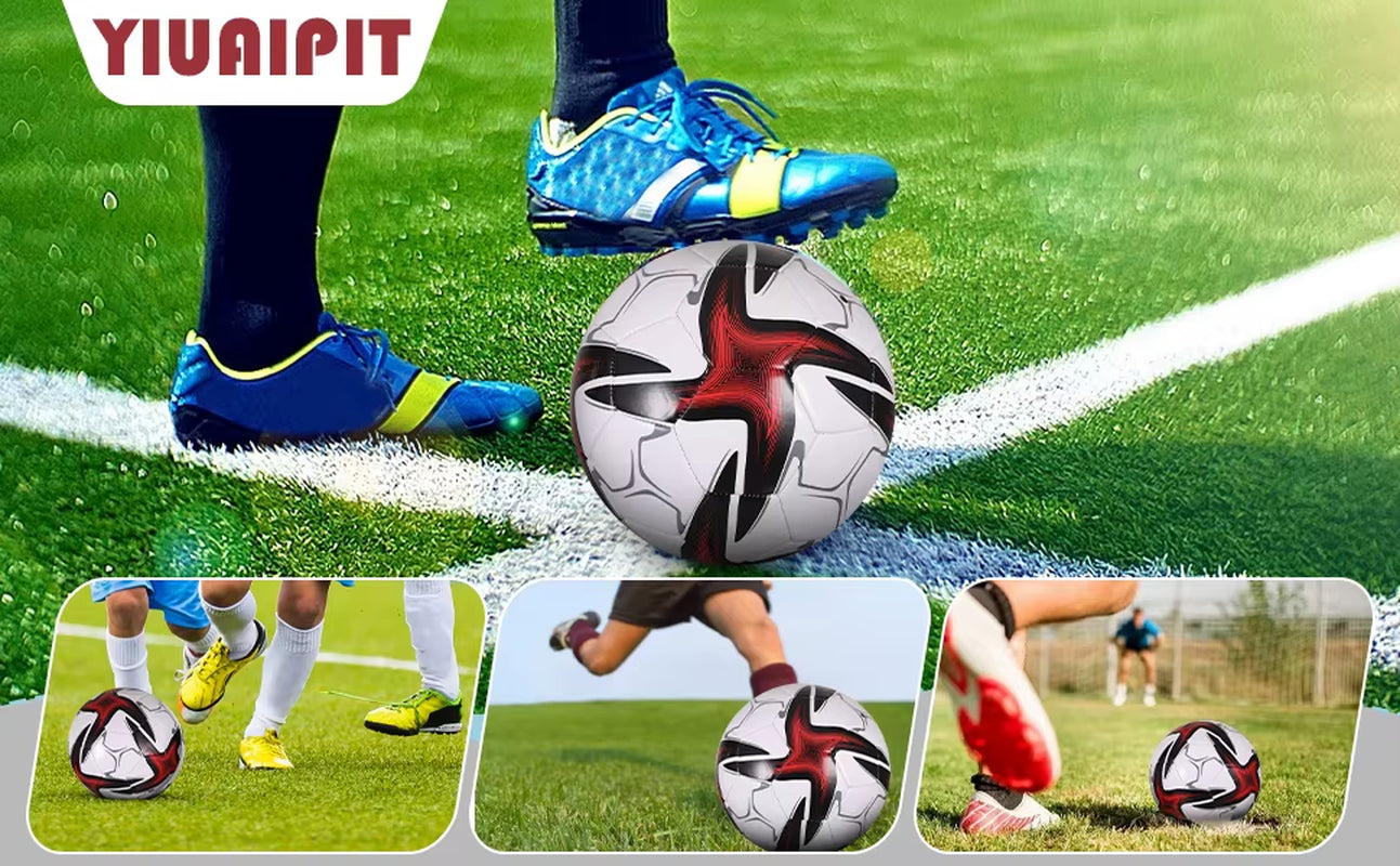 League Match Soccer Ball with Machine Stitched Panels Soft PVC Cover for Smooth Handling Football