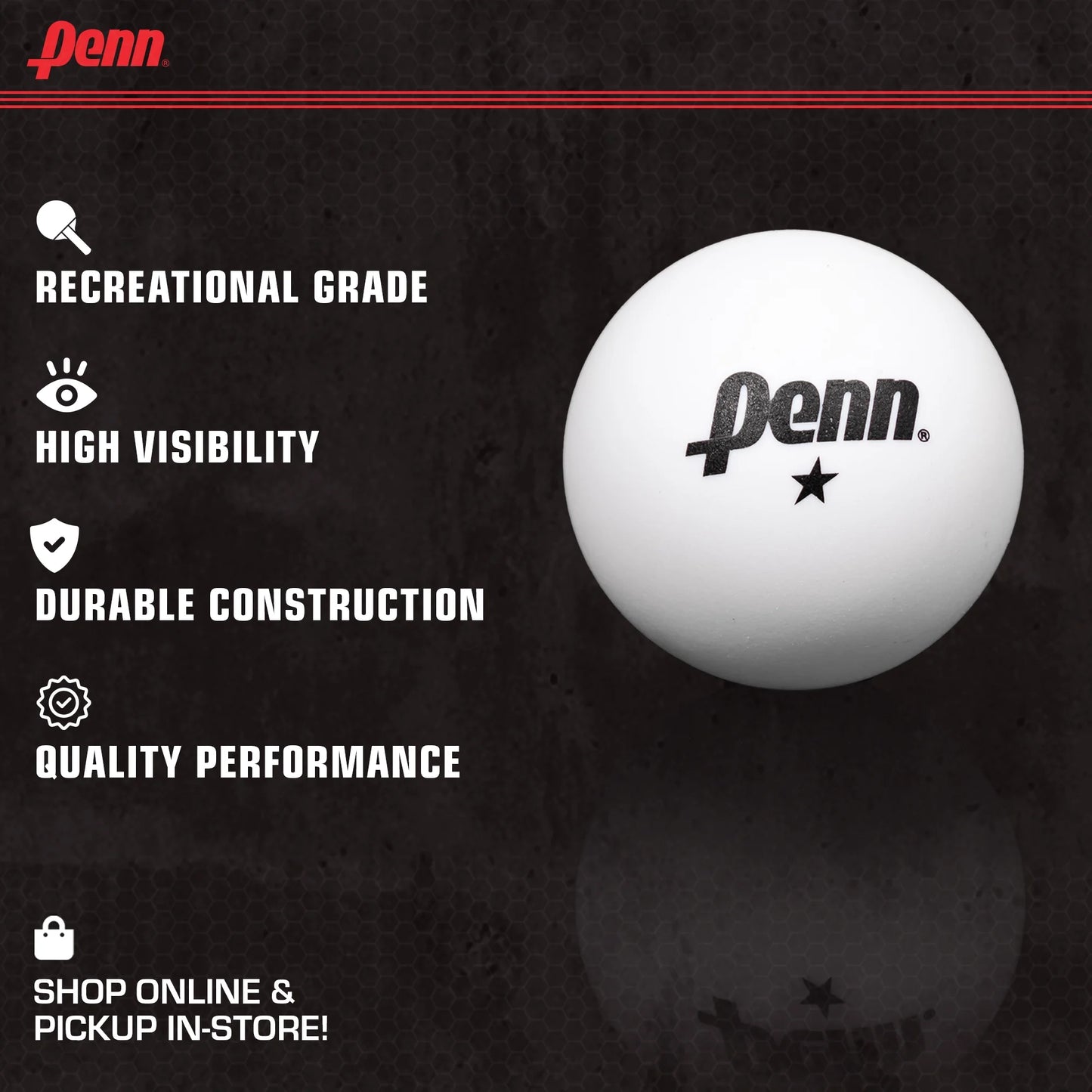 40Mm 1-Star White Table Tennis Balls; Box of 6 Official Tournament Size Ping Pong Balls