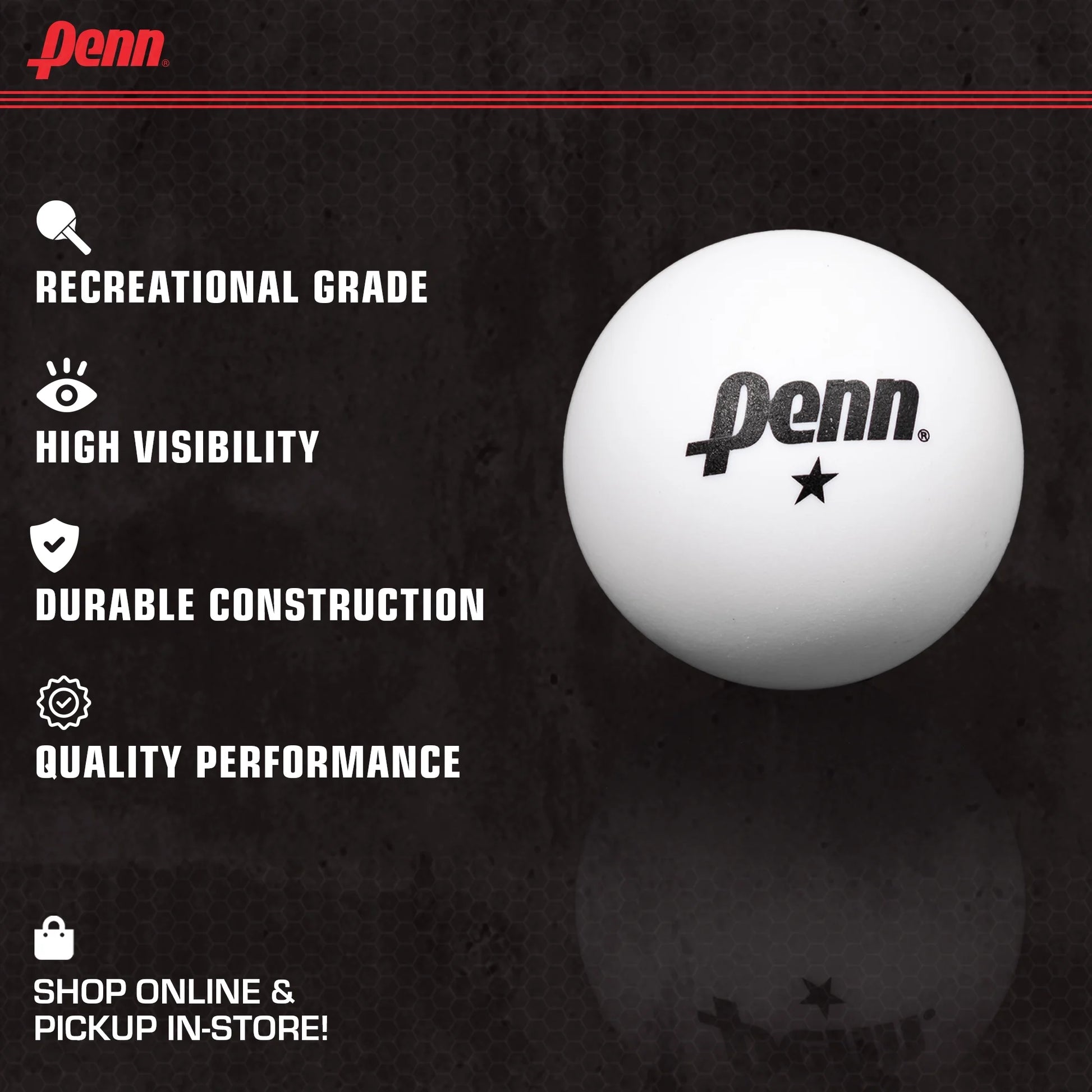 40Mm 1-Star White Table Tennis Balls; Box of 6 Official Tournament Size Ping Pong Balls