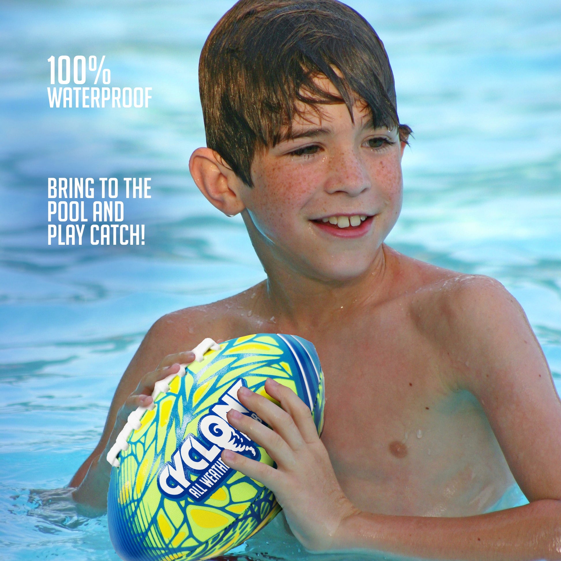 Waterproof Mini 6" Neoprene Football, Rubber Pool Toy, Assorted Colors, Unisex