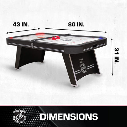 Power Play Pro 84" Indoor Air Hockey Table with Overhead Projection LED Scoring and Light-Up Power Corners