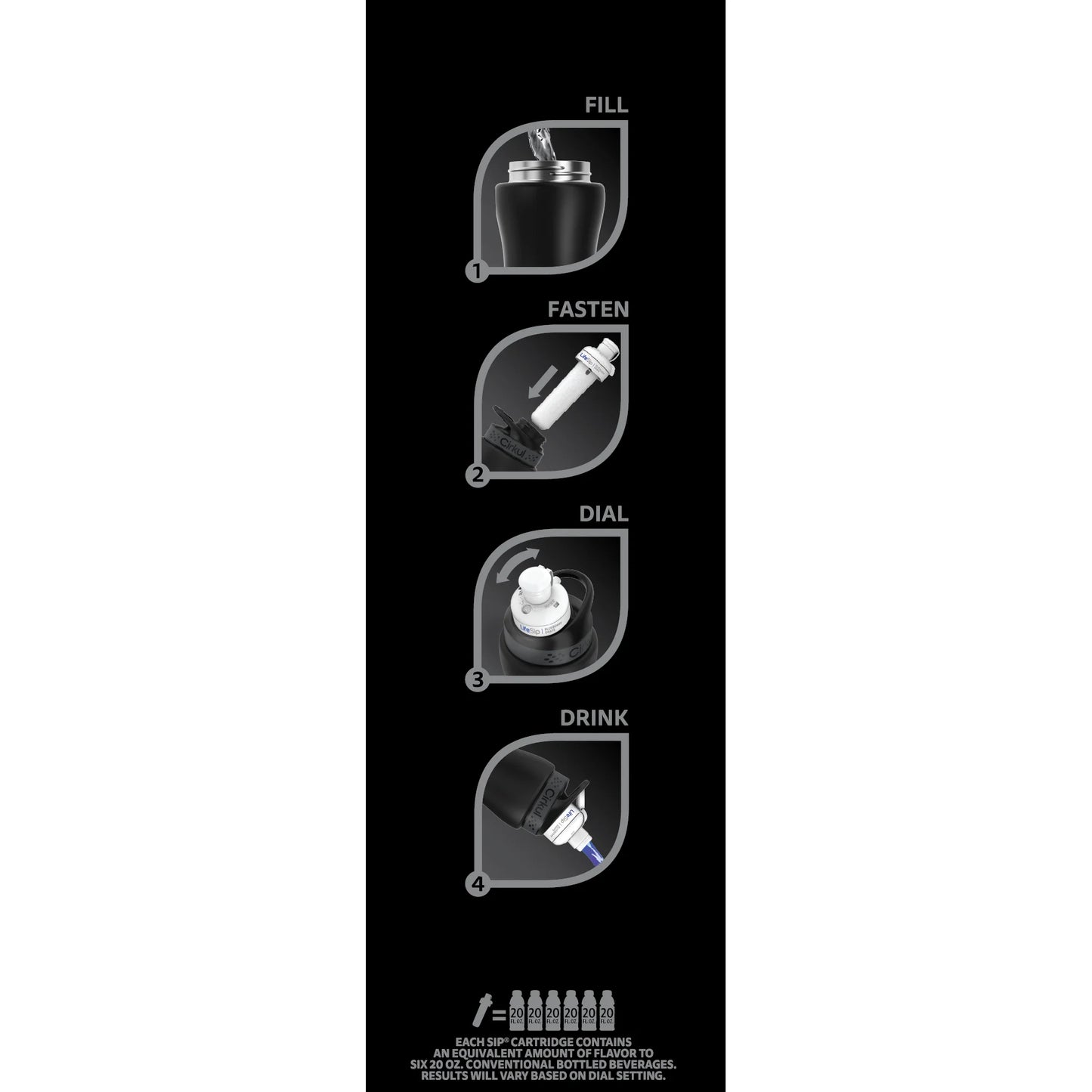 32Oz Matte Black Stainless Steel Starter Kit with Matte Black  Lid 2.0 and 2 Flavor Cartridges (Blueberry Grape & Kiwi Berry)