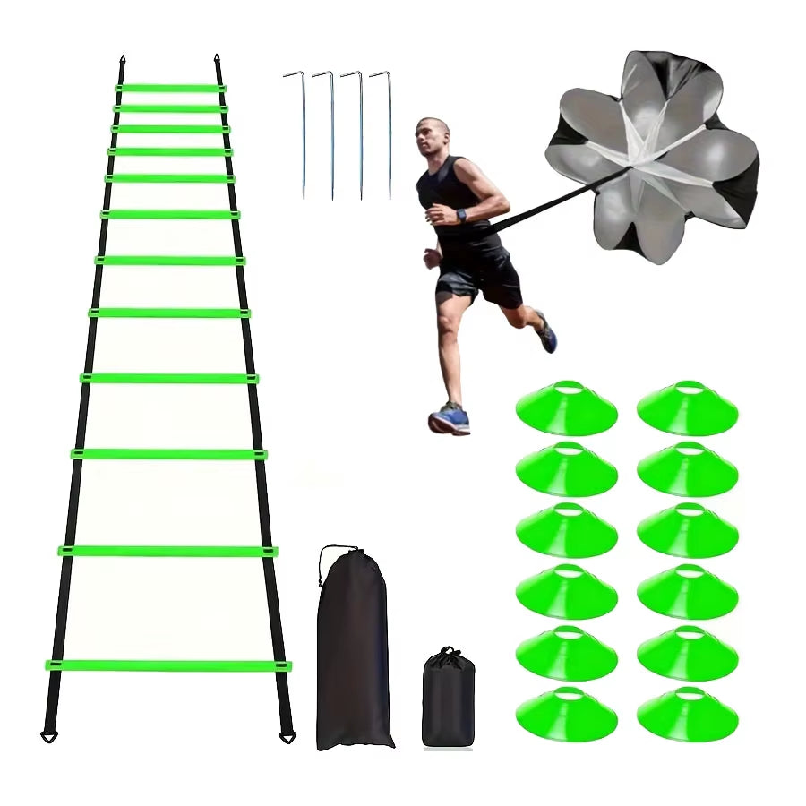 Soccer Training Agility Ladder Signs Discs Resistance Umbrella Spikes Soccer Training Obstacles Speed Awareness Training Ladder