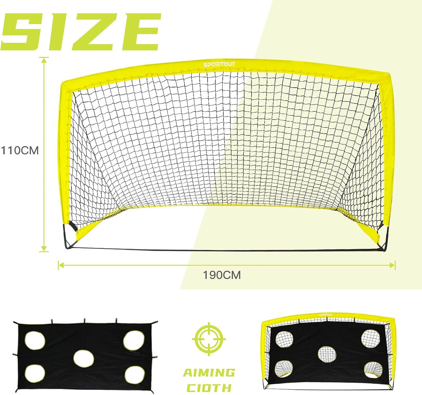 Portable Soccer Goal, Training Soccer Net for Backyard, Garden, Indoor, Outdoor, Training, Practice Goals (6'3"X 3'7")