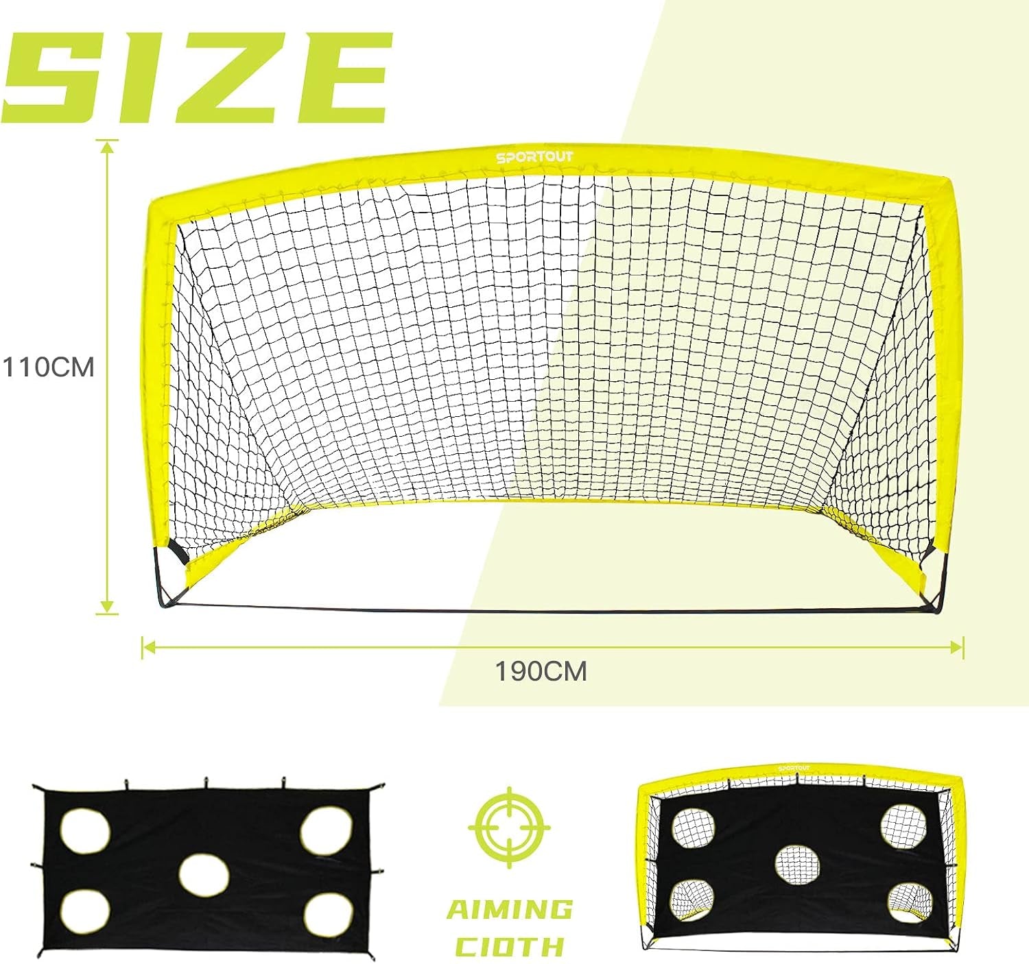 Portable Soccer Goal, Training Soccer Net for Backyard, Garden, Indoor, Outdoor, Training, Practice Goals (6'3"X 3'7")