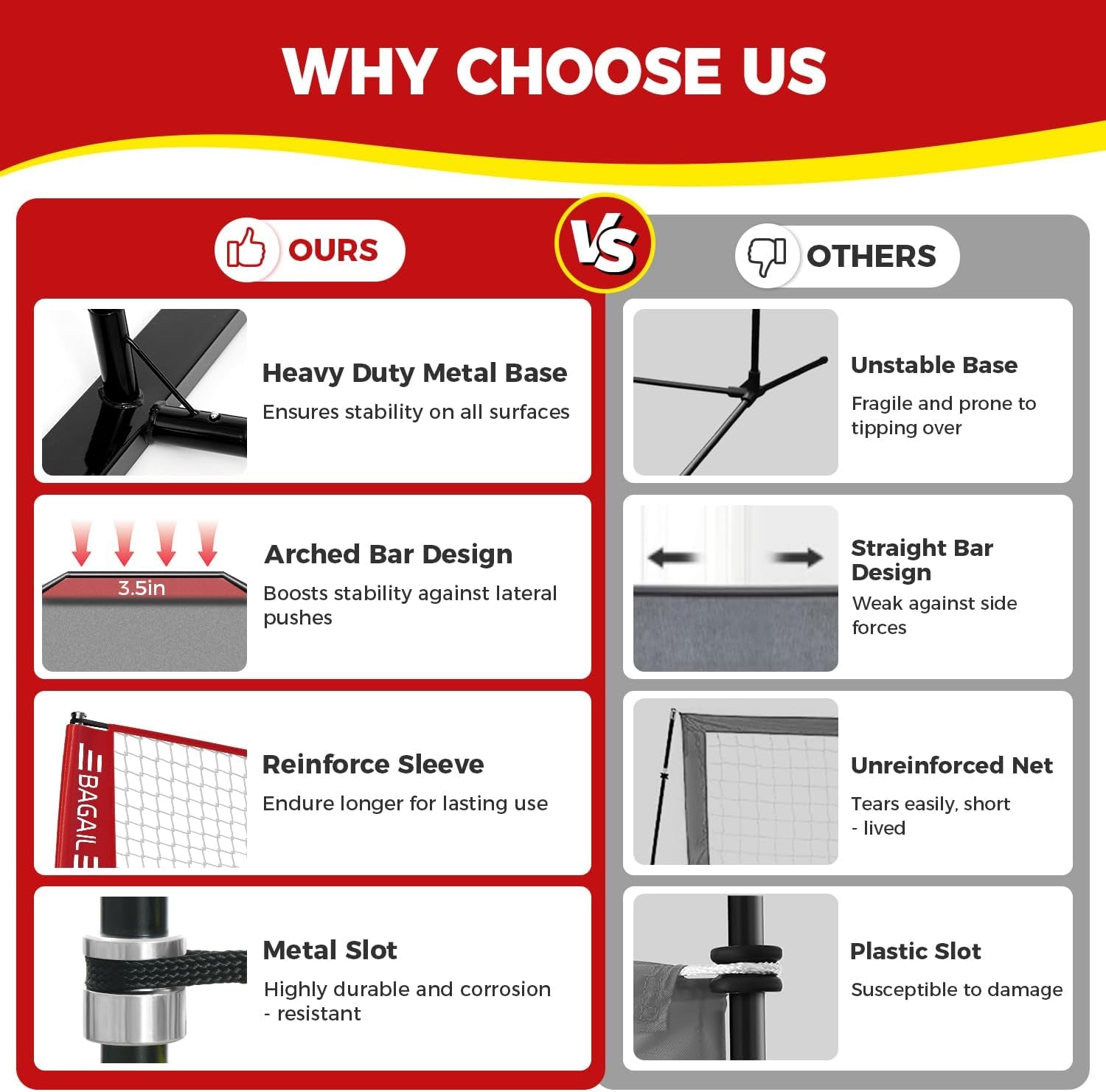 Volleyball Net, 12Ft/20Ft Portable Volleyball Net for Backyard - Adjustable Heig