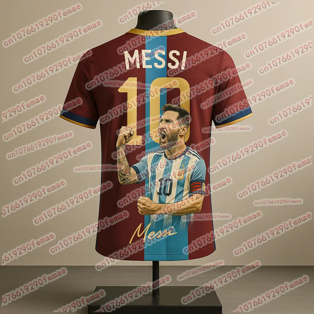 New Hot Selling Messi Celebration Commemorative Edition Sports T-Shirt Daily Outdoor Breathable Quick Drying Comfortable Jersey