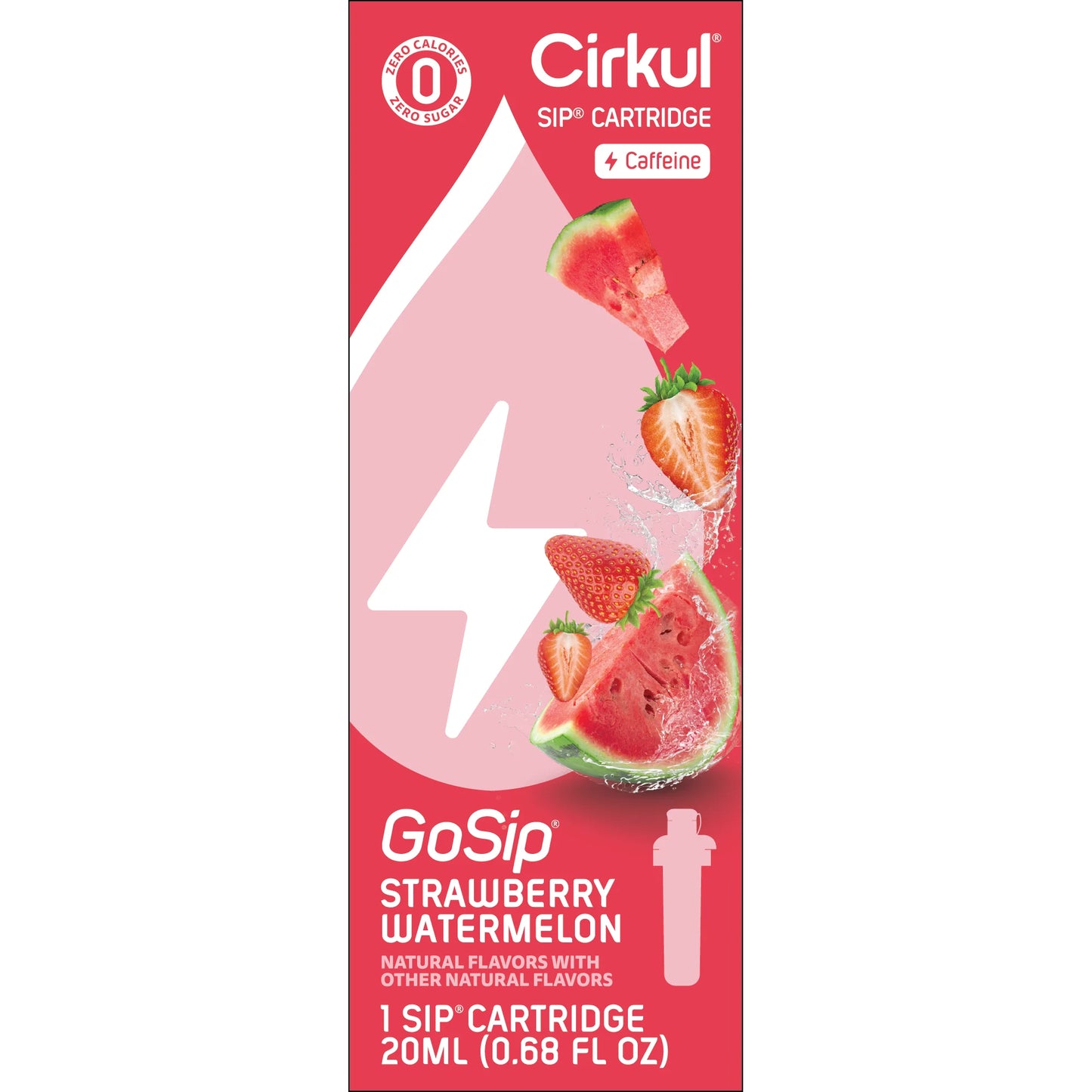 Gosip Strawberry Watermelon Flavor Cartridge, Drink Mix, 1-Pack