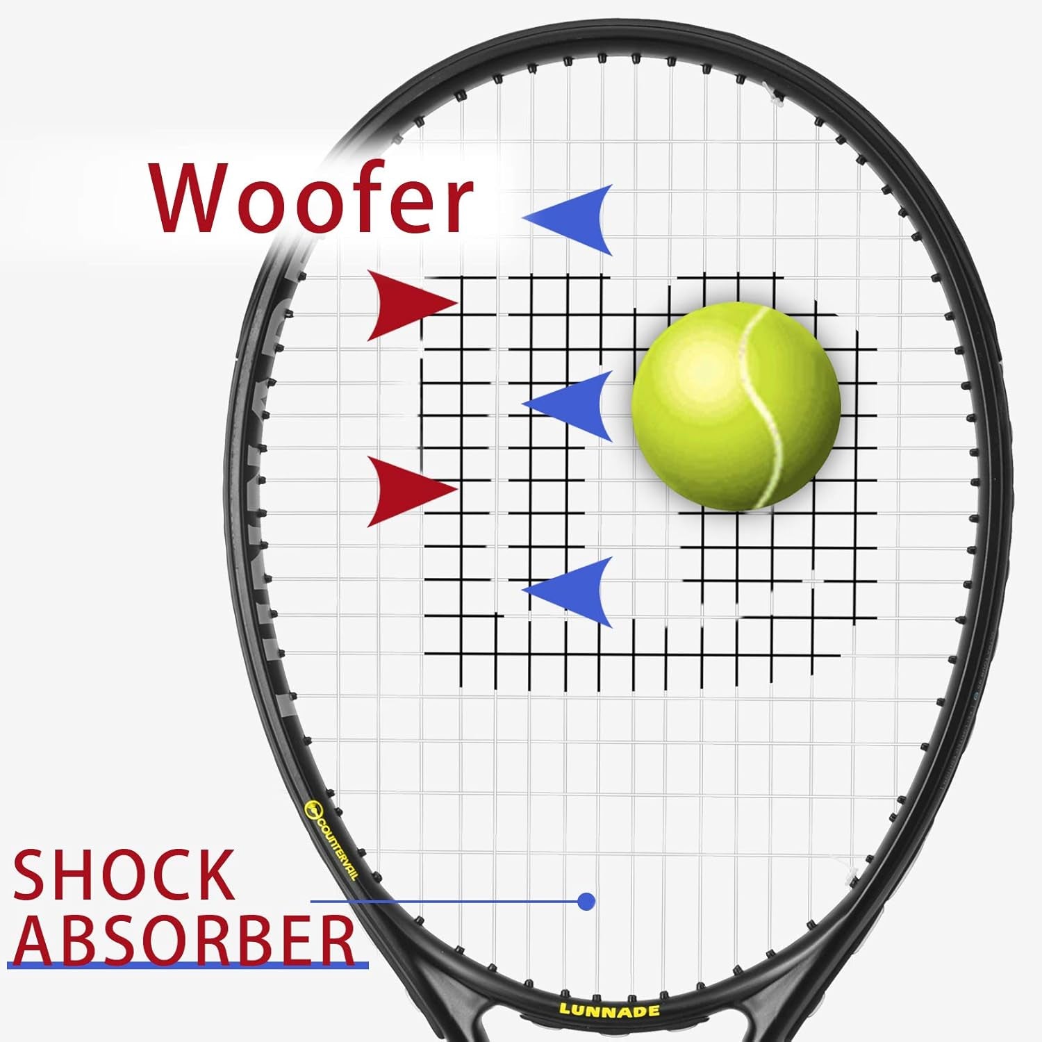 Adults Tennis Racket 27 Inch, Shockproof Carbon Fiber Tennis Racquet Light-Weight, Pre-Strung and Regrip, Suitable for Beginners to Intermediate Players