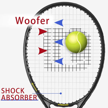 Adults Tennis Racket 27 Inch, Shockproof Carbon Fiber Tennis Racquet Light-Weight, Pre-Strung and Regrip, Suitable for Beginners to Intermediate Players