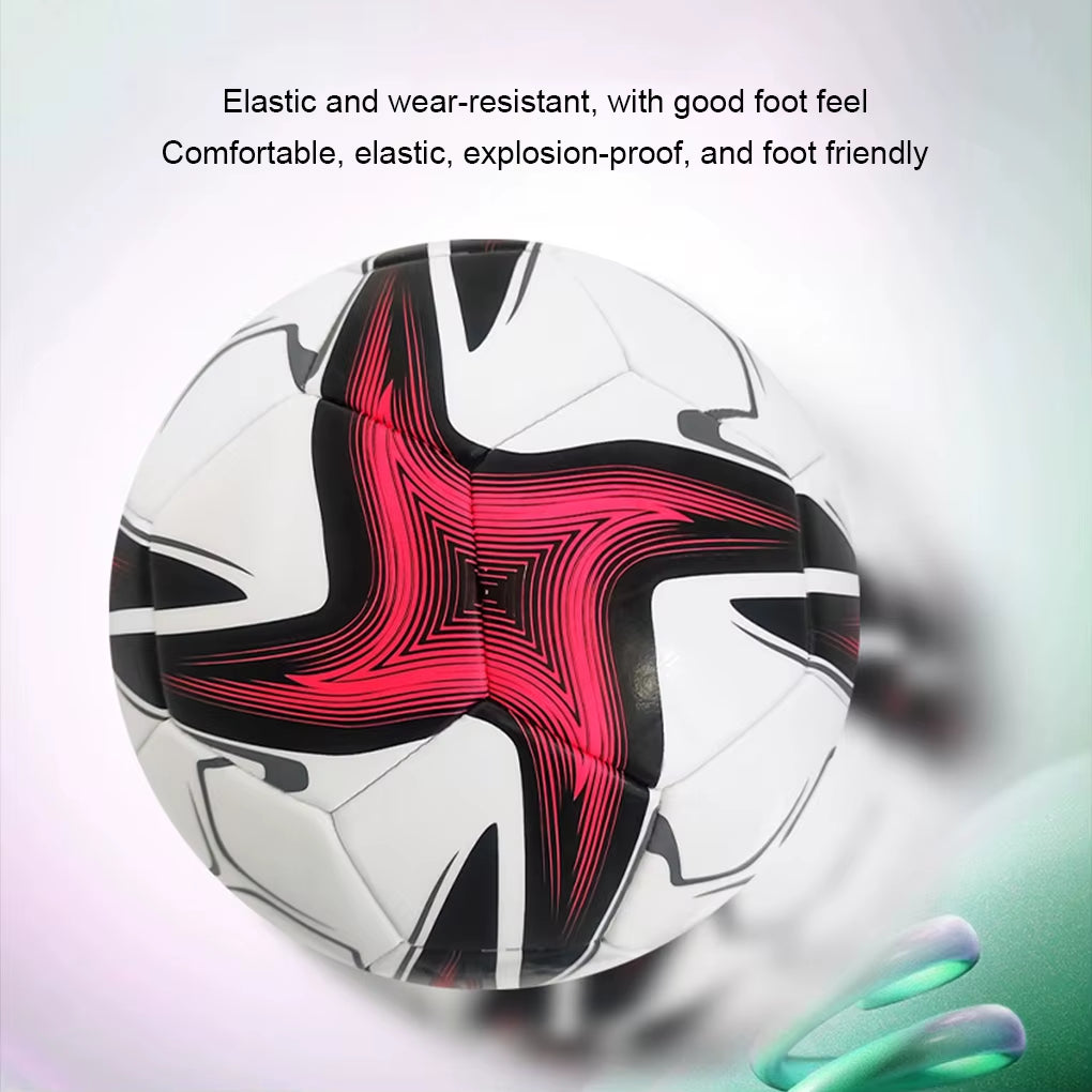 League Match Soccer Ball with Machine Stitched Panels Soft PVC Cover for Smooth Handling Football