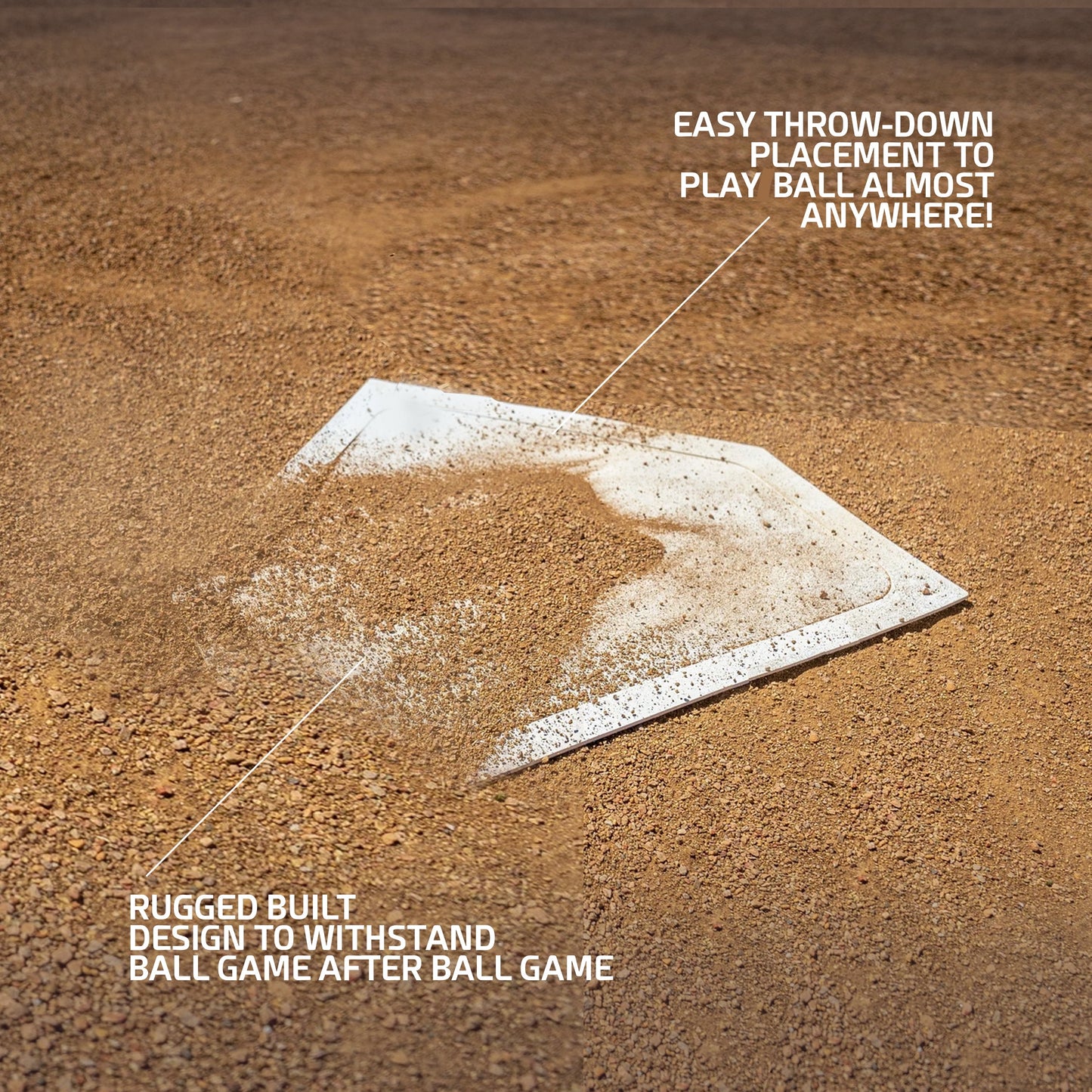 Throw down Baseball Base Set, White Rubber, 3 Lb