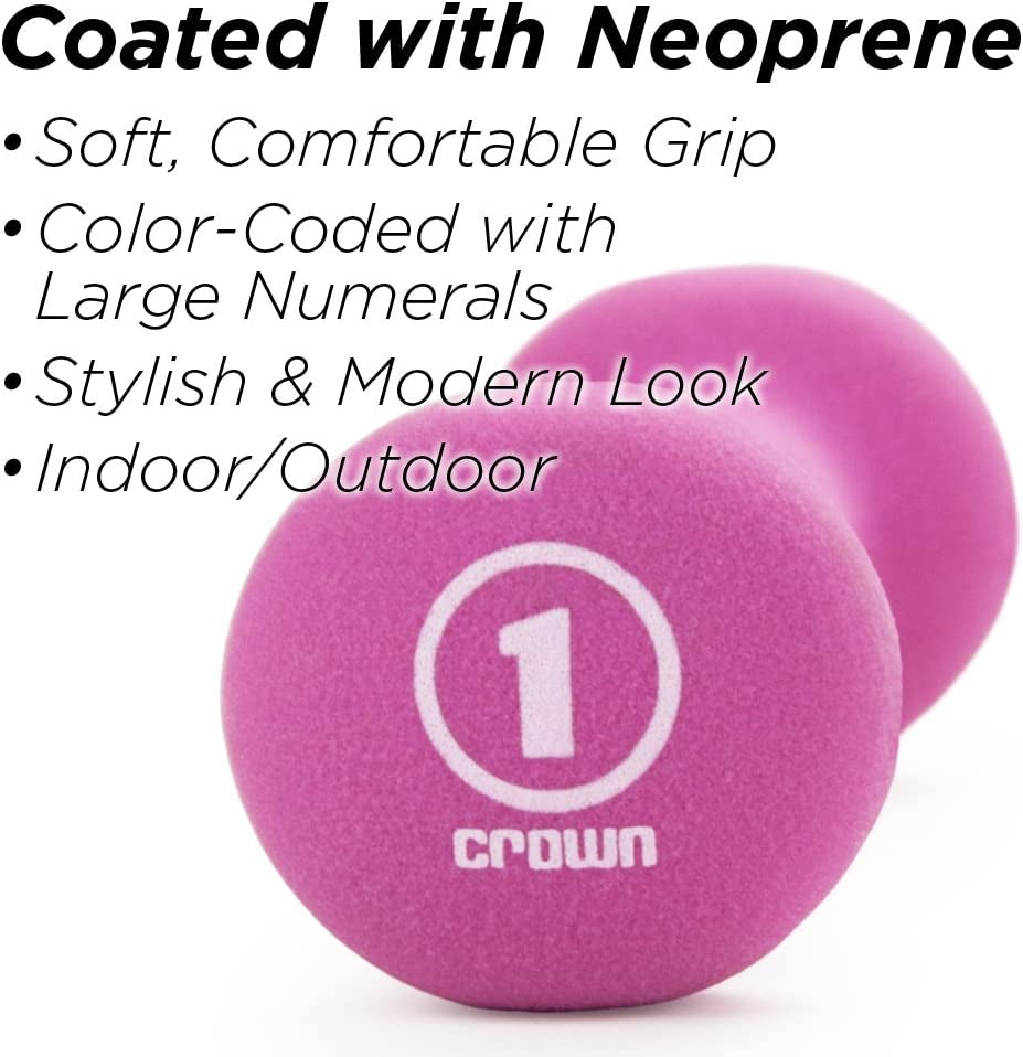 Hand Weights Dumbbells Set - 1, 2 and 3 Lbs with Rack - Soft and Comfortable Neoprene Weights Set for Home Gym - Indoor and Outdoor Dumbbell Sets with Rack, Sprint Set