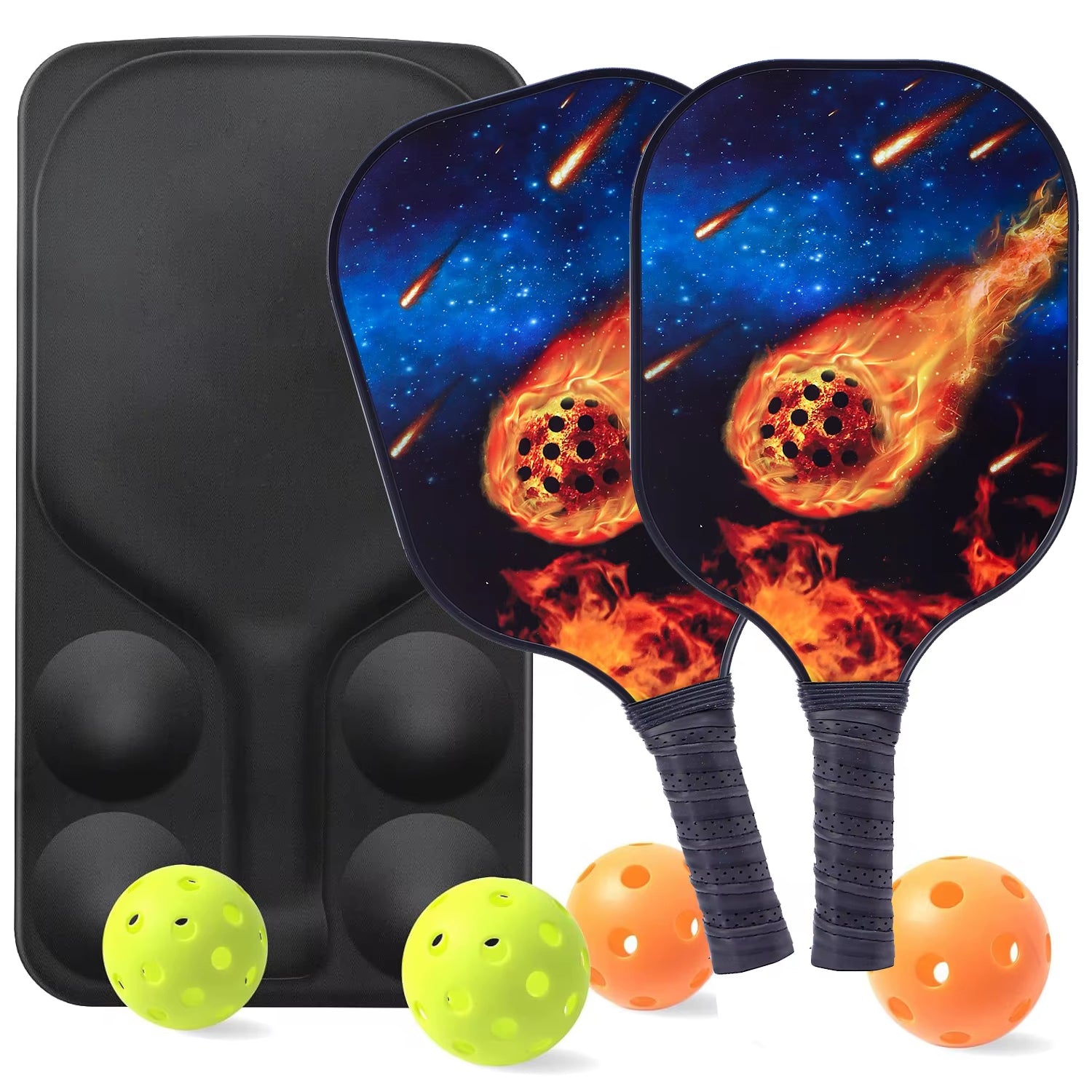 Pickleball Paddles, Fiberglass Surface Pickleball Set with Pickleball Rackets, Pickleball Paddles Set for Men Women