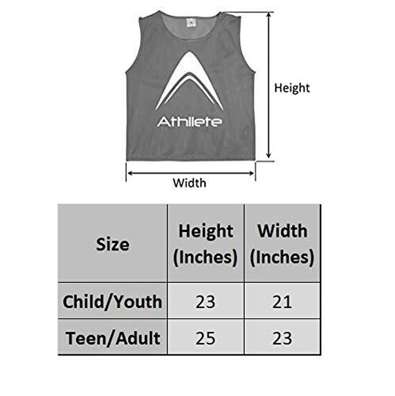 LITEMESH Pinnies Scrimmage Vests Team Practice Jersey for Teen & Adult (12 Je...