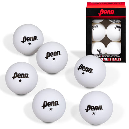 40Mm 1-Star White Table Tennis Balls; Box of 6 Official Tournament Size Ping Pong Balls