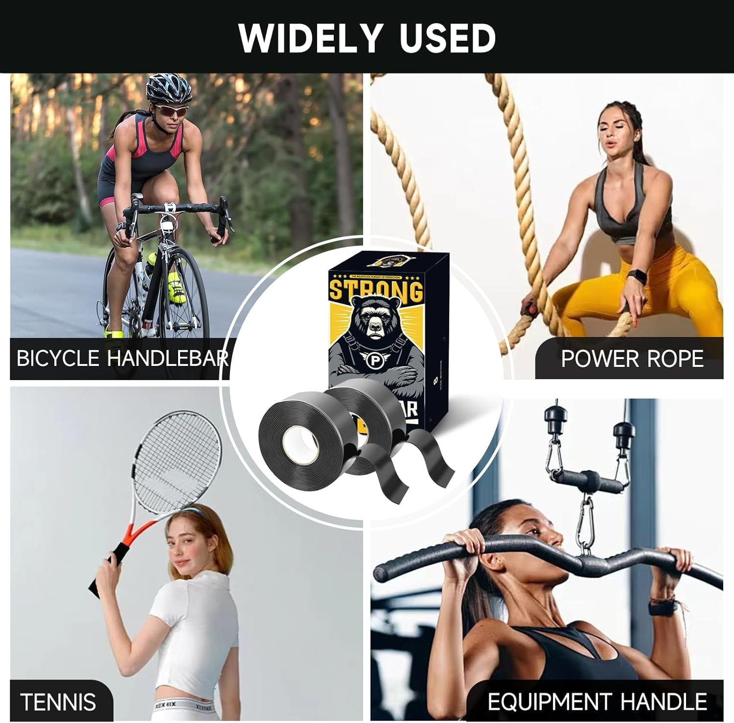 Baseball Bat Grip Tape, 1.1Mm 2 Rolls - Multi Sport Handle Tape for Golf Tennis