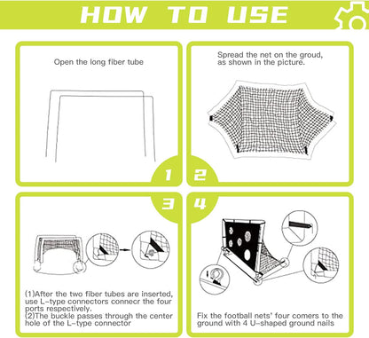 Portable Soccer Goal, Training Soccer Net for Backyard, Garden, Indoor, Outdoor, Training, Practice Goals (6'3"X 3'7")