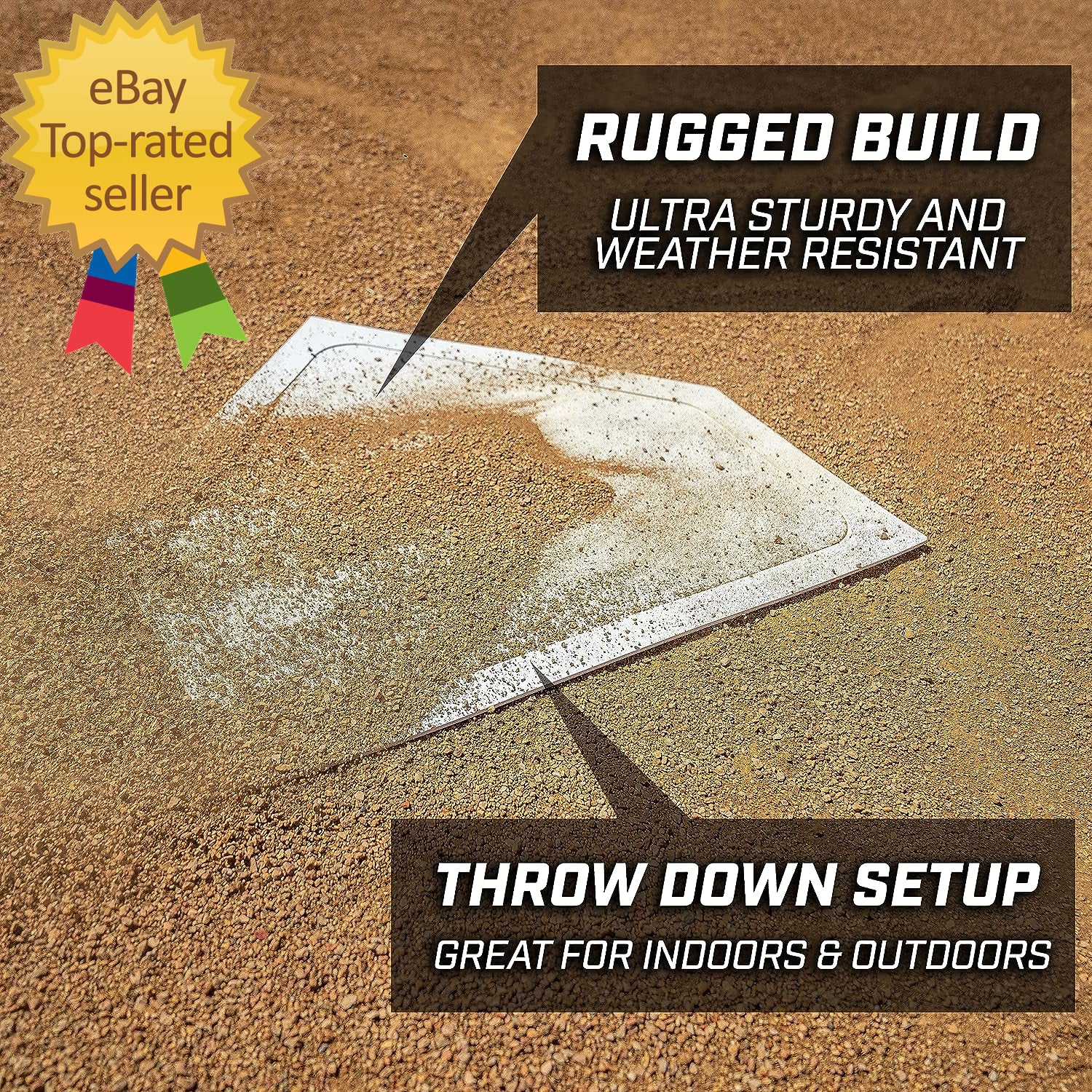 Baseball & Softball 5 Piece Base Set - Rubber Field Bases for Kids & Adults