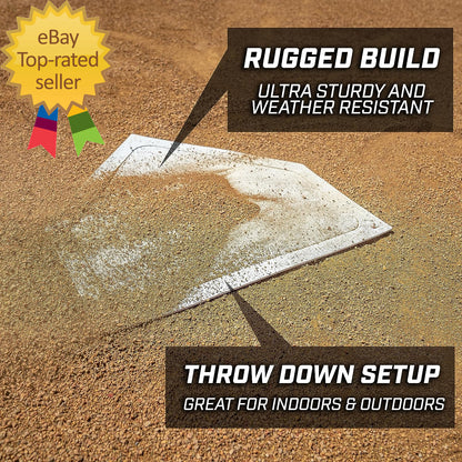 Baseball & Softball 5 Piece Base Set - Rubber Field Bases for Kids & Adults