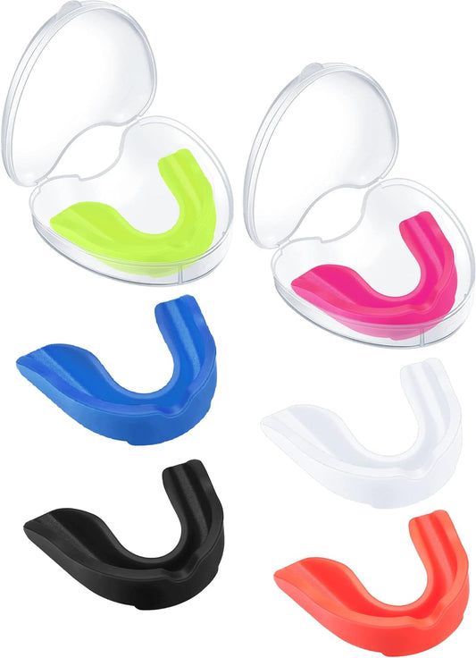 6 Pcs Youth Kids Mouth Guard for Sports, Boys Girls Mouth Guard with Case, Mouthguard for Football Hockey Basketball Lacrosse Boxing