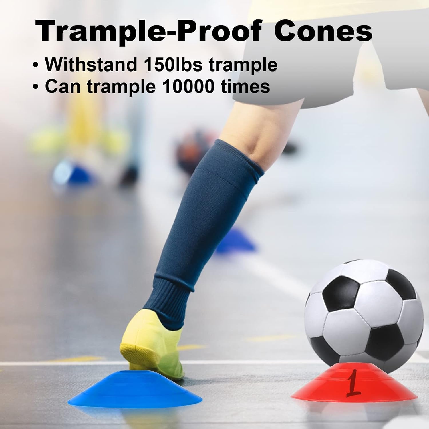 60PCS Soccer Cones with Strap Carry Bag Agility Disc Cones Soccer Training Cones, Field Marker Sport Training Cones for Challenge Football Basketball Skating Kids Games Outdoor Indoor