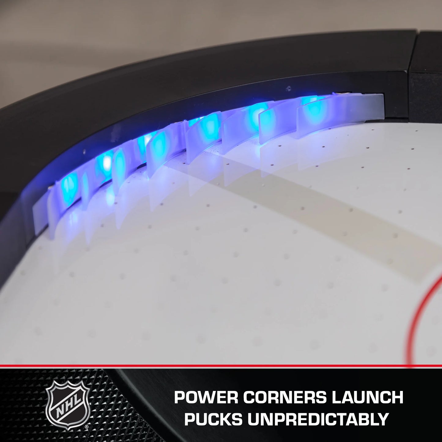 Power Play Pro 84" Indoor Air Hockey Table with Overhead Projection LED Scoring and Light-Up Power Corners