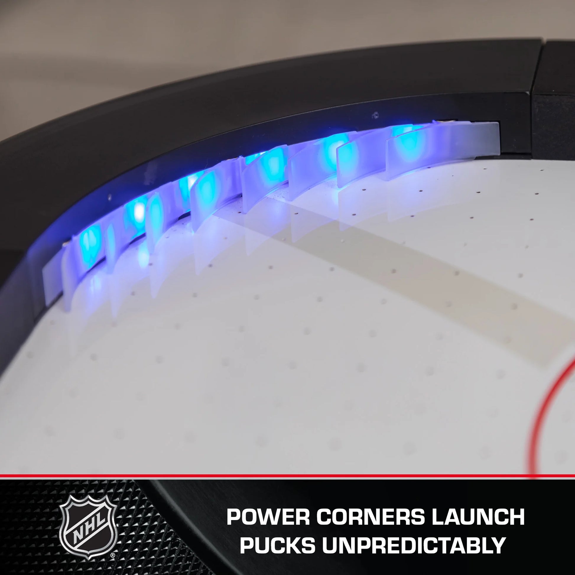 Power Play Pro 84" Indoor Air Hockey Table with Overhead Projection LED Scoring and Light-Up Power Corners