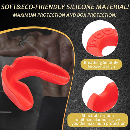 6 Pcs Youth Kids Mouth Guard for Sports, Boys Girls Mouth Guard with Case, Mouthguard for Football Hockey Basketball Lacrosse Boxing