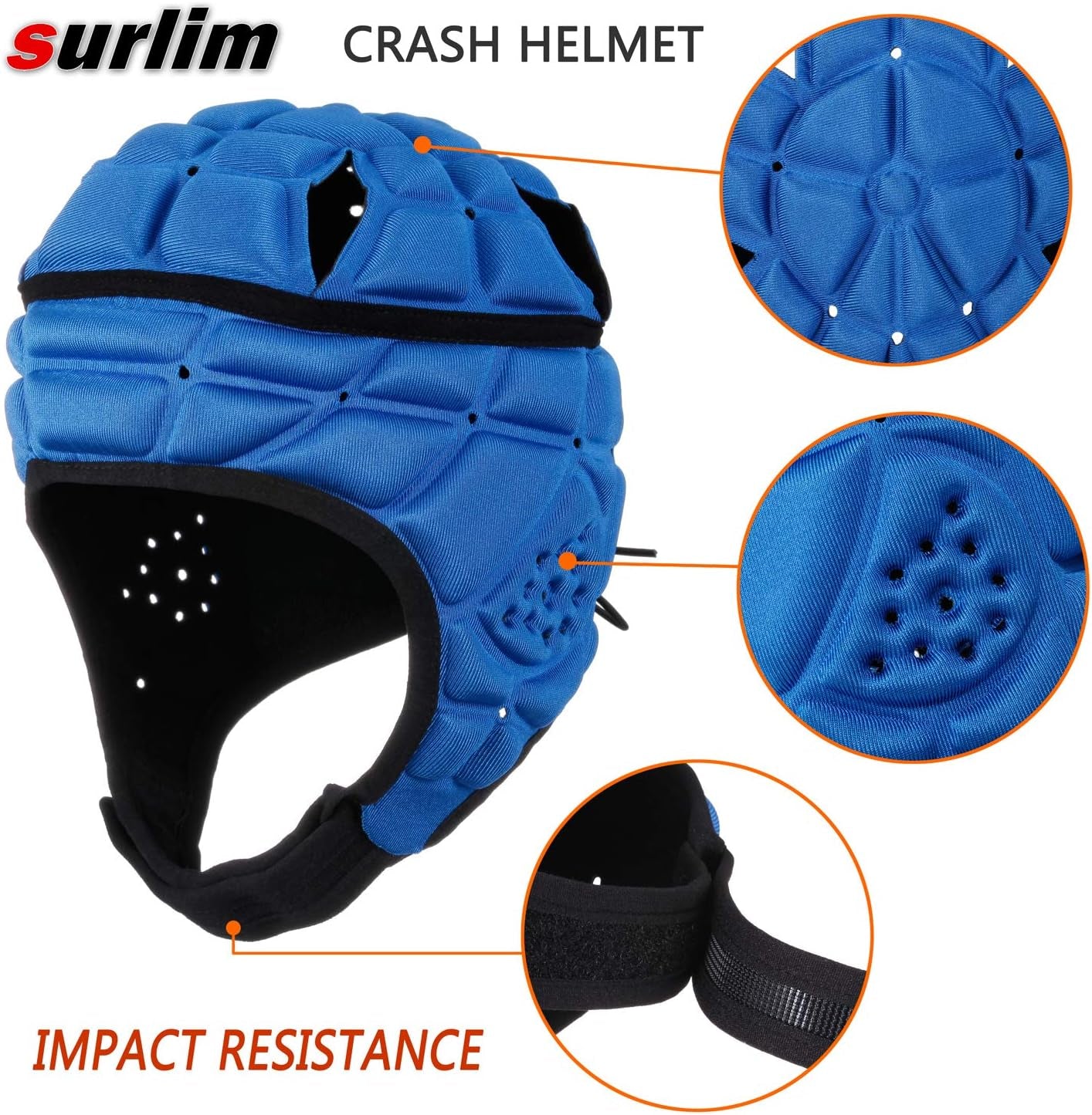 Rugby Helmet Soft Shell Helmets for Flag Football Scrum Cap Soft Helmet for Kids Youth