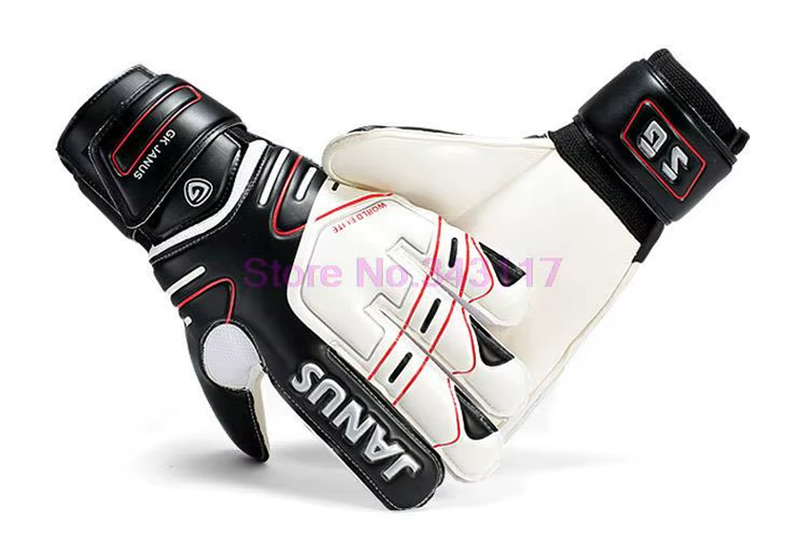 Size 7-10 Professional Soccer Goalkeeper Gloves Black Goalie Football Gloves Luvas De Goleiro Man Training Latex Gloves S142