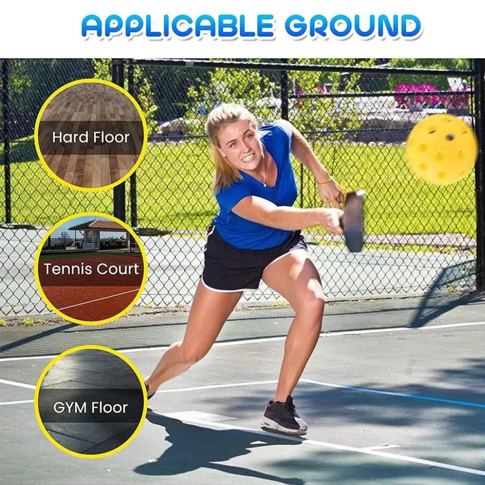 Sports Indoor Outdoor Play Pickleball 40 Hole, 4 Pack - USAPA Approved, Yellow