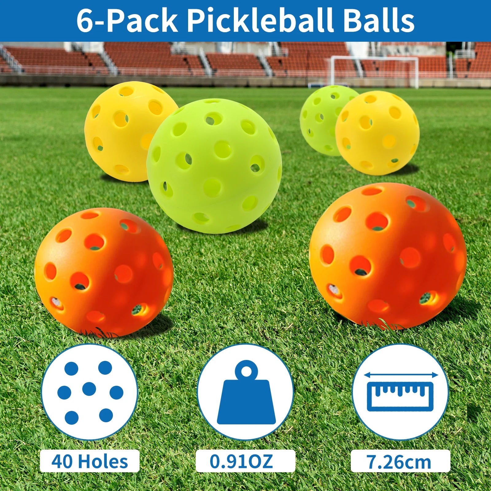 22FT Portable Pickleball Net Set 4 Wood Pickleball Paddles and 6 Outdoor Pickleball Balls for Outdoor Indoor Driveway Backyard for Adults Beginners